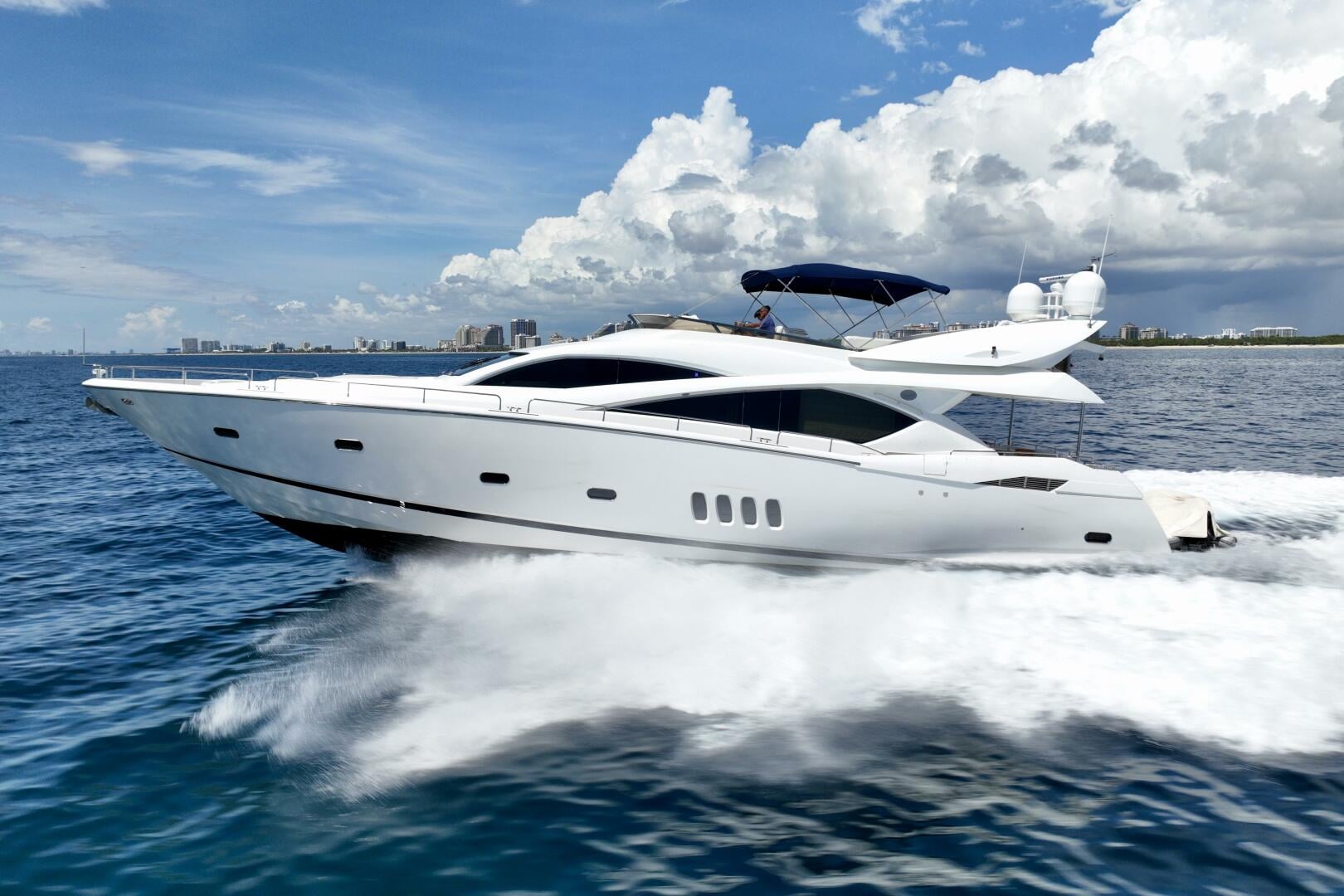 Bella, the 82ft Sunseeker at the top of the list, running off Fort Lauderdale